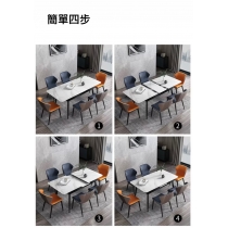 意式岩板(10mm)伸縮餐桌*100/120/130/150cm (IS7691)