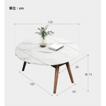北歐白蠟木伸縮圓形岩板餐桌組合*130cm (IS7739)