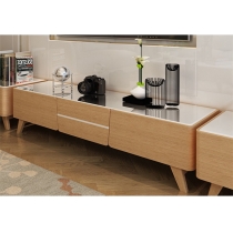 北歐輕奢鋼化玻璃電視櫃茶几組合現代簡約客廳組合 (IS7752)