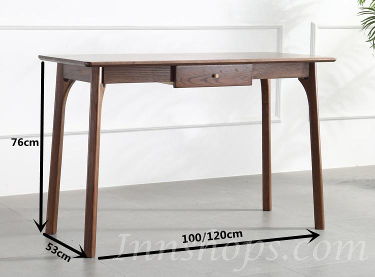 北歐實木白橡木書桌 100cm/120cm (IS5162)