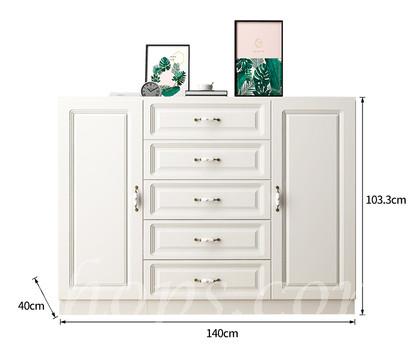 田園純白.象牙白系列 歐式白色抽屜儲物櫃電視櫃簡約現代收納櫃 *140cm (IS7805)