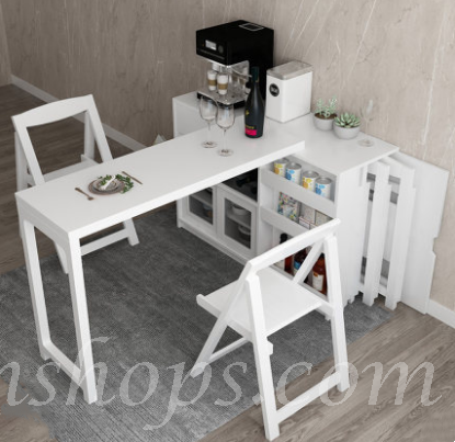 北歐摩登系列 伸縮餐桌椅餐邊櫃組合 可收納摺椅 *120cm (IS7837) (IS6666_upgrade)