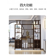 新中式屏風櫃 楠竹鏤空隔斷玄關客廳遮擋座屏（IS7820）