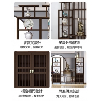 新中式屏風櫃 楠竹鏤空隔斷玄關客廳遮擋座屏（IS7820）