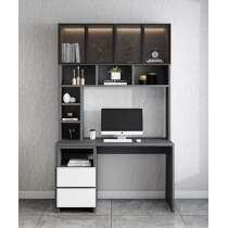北歐摩登系列  玻璃門書桌電腦枱/書櫃/衣櫃 一體組合80/120/140cm(IS7861)