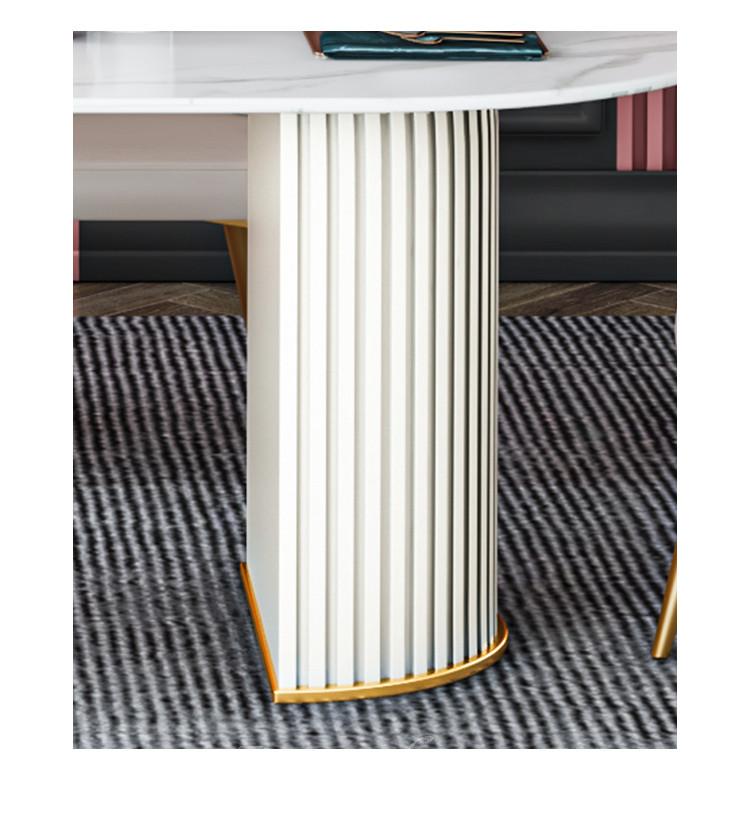 意式氣派糸列輕奢潘多拉岩板餐桌椅組合橢圓形飯枱140cm/160cm/180cm(IS7934)