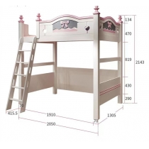 上床下枱一體小戶型帶書枱衣櫃雙層高低上下鋪木床學生多功能組合120cm/150cm(不包床褥)(IS7909)