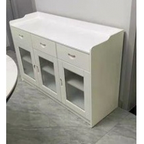 白色120cm陳列品$1499中式實木糸列 實木餐邊櫃 多功能碗櫥玻璃儲物櫃(IS1020)