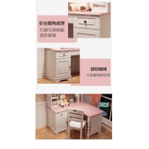 兒童皇國 女孩學習書桌 電腦一體書台 帶椅子粉色轉角公主書櫃組合120cm（IS7987）