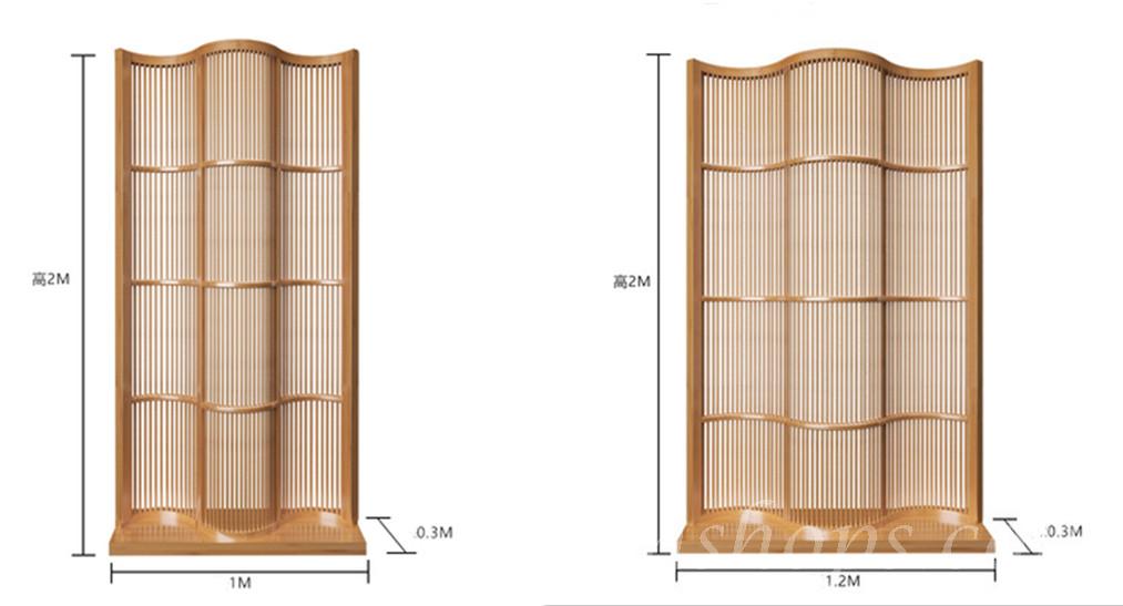 楠竹系列 日式弧形屏風 玄關客廳餐廳隔斷100/120cm  (IS0378)