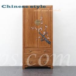 Chinese style 新中式老榆木實木衣櫃 古典彩繪儲物櫃90cm(IS0467)
