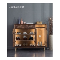 北歐實木黑胡桃木系列 輕奢藝術鞋櫃  餐邊櫃120cm (IS0314)