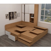 訂造 多功能衣櫃組合床 雙人床 儲物床 (IS4278)