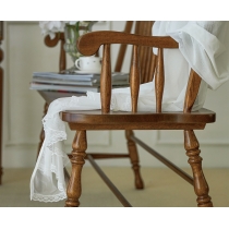 美式復古實木雙人溫莎椅 休閑扶手餐椅 復古靠背椅子116.5cm (IS0461)