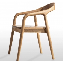  日式實木橡木餐椅 北歐簡約靠背扶手椅子(IS8021)