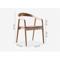 日式實木橡木餐椅 北歐簡約靠背扶手椅子(IS8021)