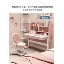 日式實木橡木 兒童實木可升降書桌 書架一體桌 寫字桌椅套裝100cm/120cm（IS8023）