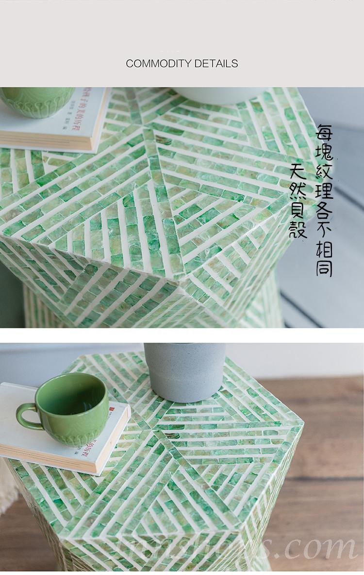 Visual art 進口貝殼設計 客廳梳化邊几 咖啡几 茶几( IS0108)