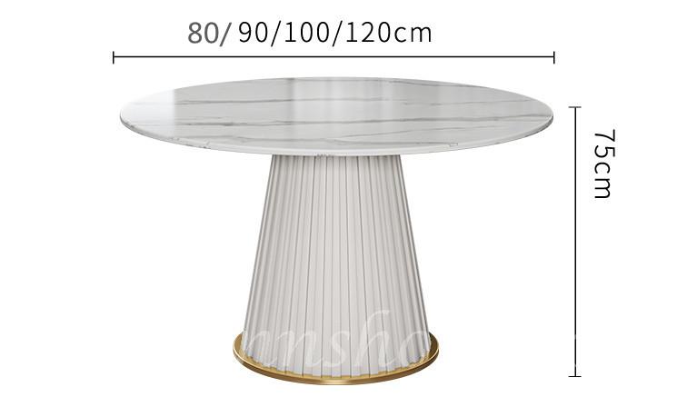 北歐輕奢岩板餐桌椅組合西餐廳家用小戶型圓形飯枱*80/90/100/120cm（IS7926）