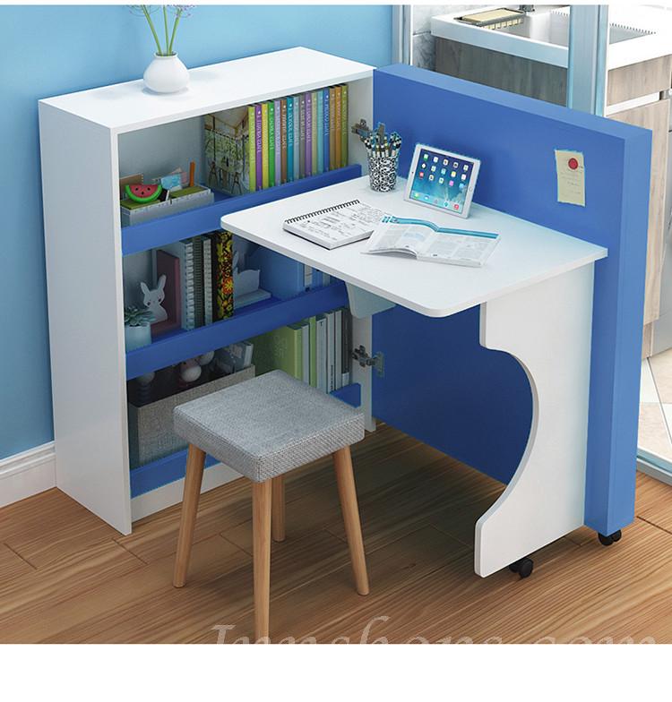 (陳列品一個 $799)兒童皇國 創意兒童旋轉折疊桌 書架書櫃組合一體小戶型電腦台 書櫃（IS8062)