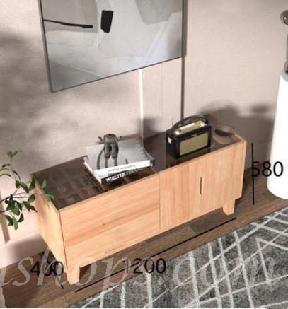 北歐全實木多功能收納餐邊櫃 透明抽屜儲物裝飾櫃 120cm/180cm (IS0917)