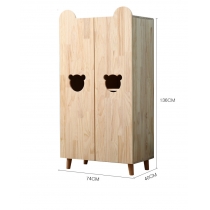 芬蘭全實木松木系列  貓貓實木松木衣櫃收納儲物櫃60cm/74cm(IS8051)