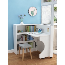 (陳列品一個 $999)兒童皇國 創意兒童旋轉折疊桌 書架書櫃組合一體小戶型電腦台 書櫃（IS8062)