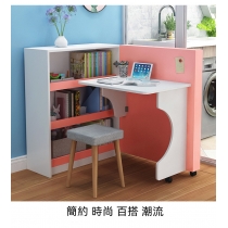 (陳列品一個 $799)兒童皇國 創意兒童旋轉折疊桌 書架書櫃組合一體小戶型電腦台 書櫃（IS8062)
