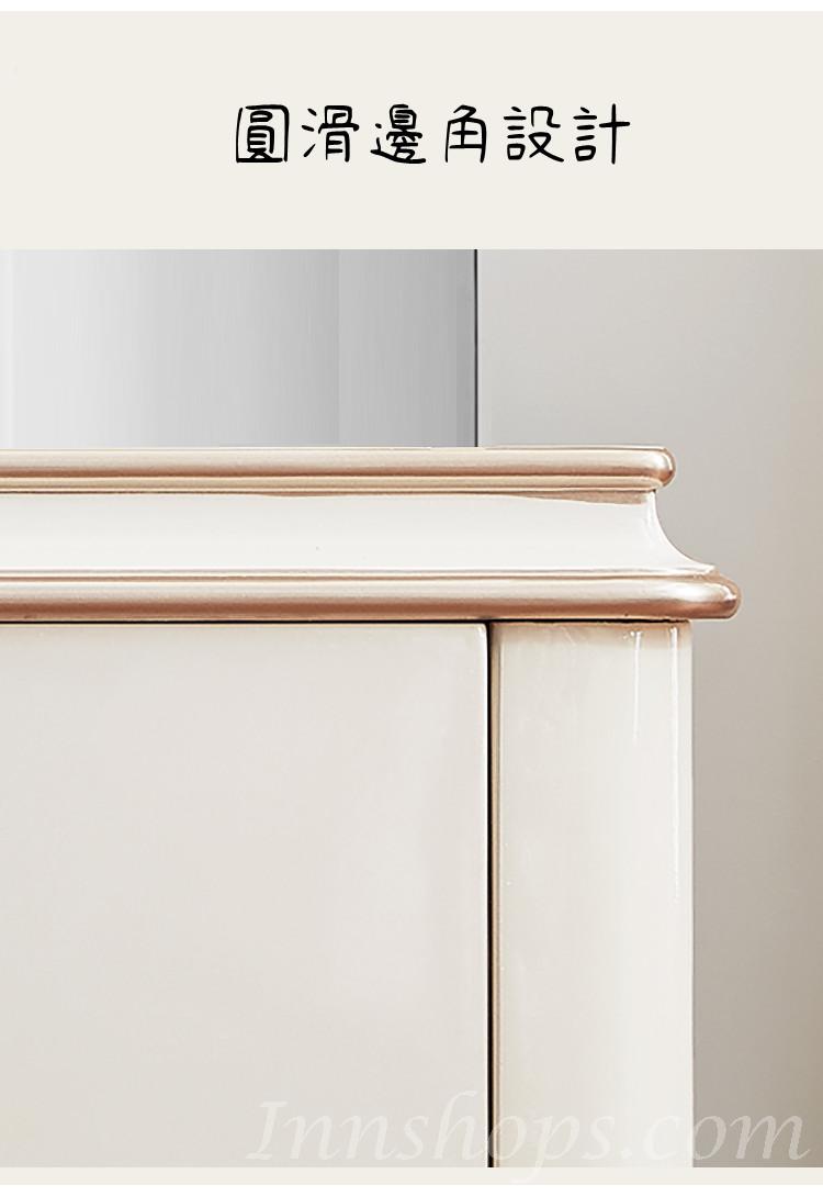 歐式實木床頭櫃 輕奢白色儲物櫃 50/58cm (IS0269)