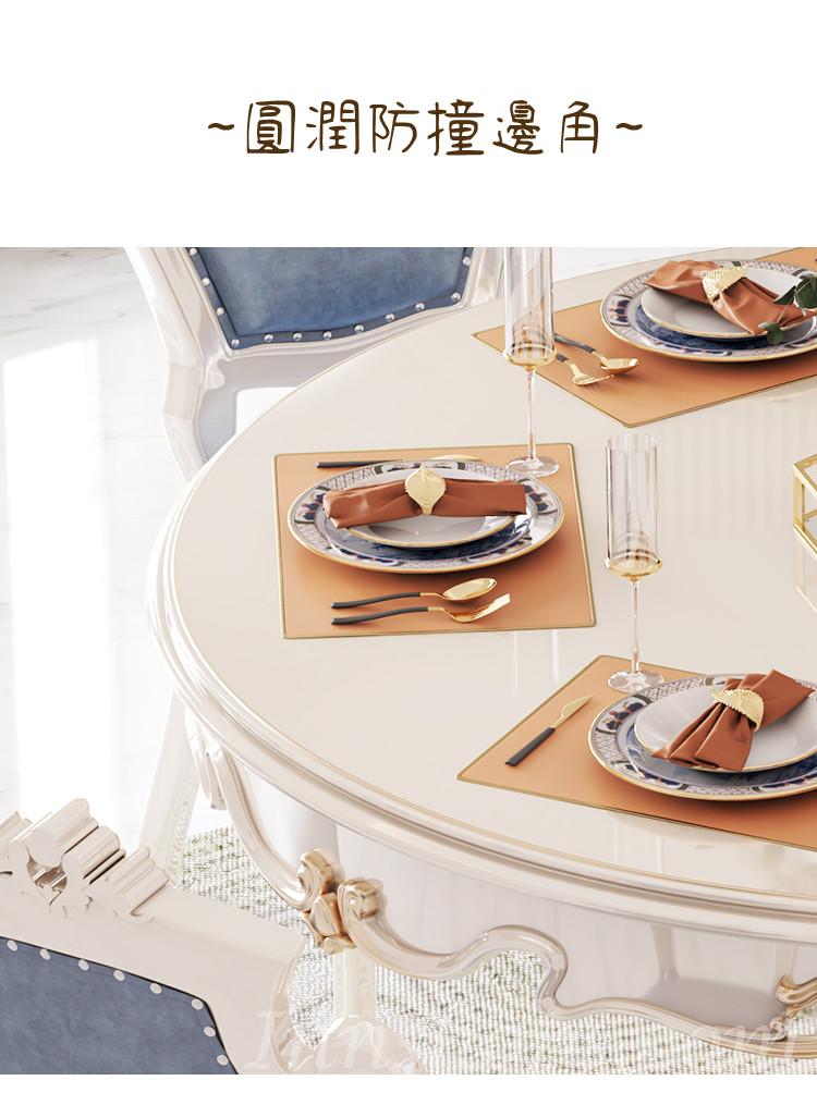 歐式實木餐桌椅組合覆古橢圓形簡約大理石餐桌 135cm (IS0531)