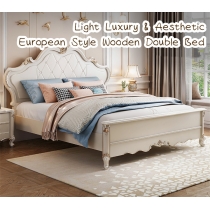 歐式實木雙人床 輕奢白色公主床 *5呎/6呎 (IS0523)