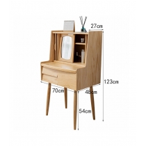 芬蘭松木 小戶型實木梳妝台 化妝桌送妝凳70cm（IS8119)