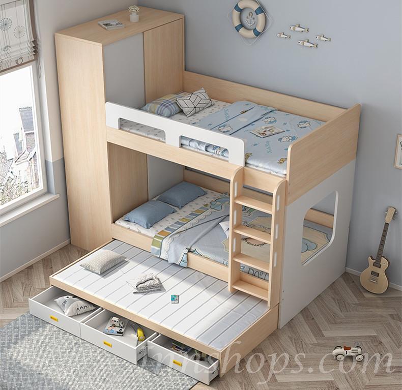 兒童皇國多功能 組合床上下帶衣櫃碌架床子母床 小朋友床(不包床褥)(IS8323)