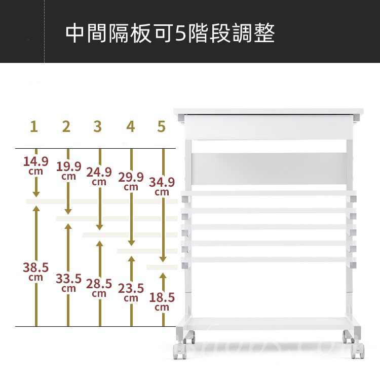 時尚 移動桌書桌 電腦台 電腦桌55cm（IS8338）