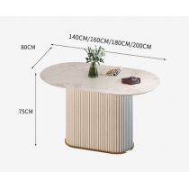 意式氣派系列 輕奢橢圓形 現代簡約岩板餐桌*140/160/180/200cm (IS8390)