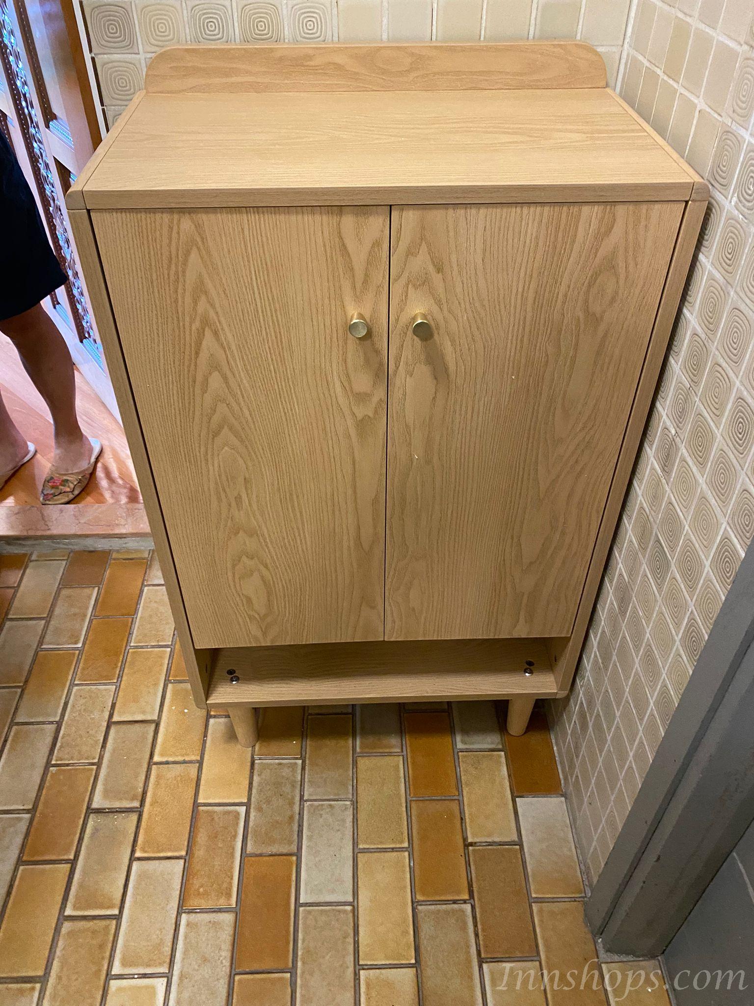 北歐系列 木門鞋櫃日式家用門口玄關櫃大容量雙面實木免漆板隔斷櫃 *43/60/80cm (IS7831)