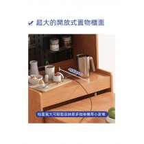 日式多功能折疊一體餐桌餐邊櫃 伸縮餐桌（實物沒有金腳）65cm（IS8478）