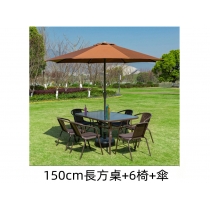 戶外休閒方桌椅帶傘80cm/120cm/150cm（IS8491）