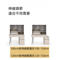 北歐格調系列 輕奢多功能伸縮梳妝台書桌儲物櫃 送妝凳80cm/100cm/120cm(IS8495)