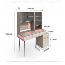 北歐格調系列 輕奢多功能伸縮梳妝台書桌儲物櫃 送妝凳80cm/100cm/120cm(IS8495)