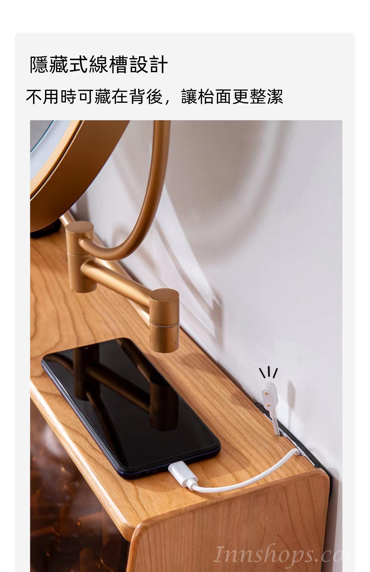 北歐實木白橡木系列 迷你化妝台 玻璃化妝桌送妝凳50cm/60cm/70cm/80cm(IS8515)