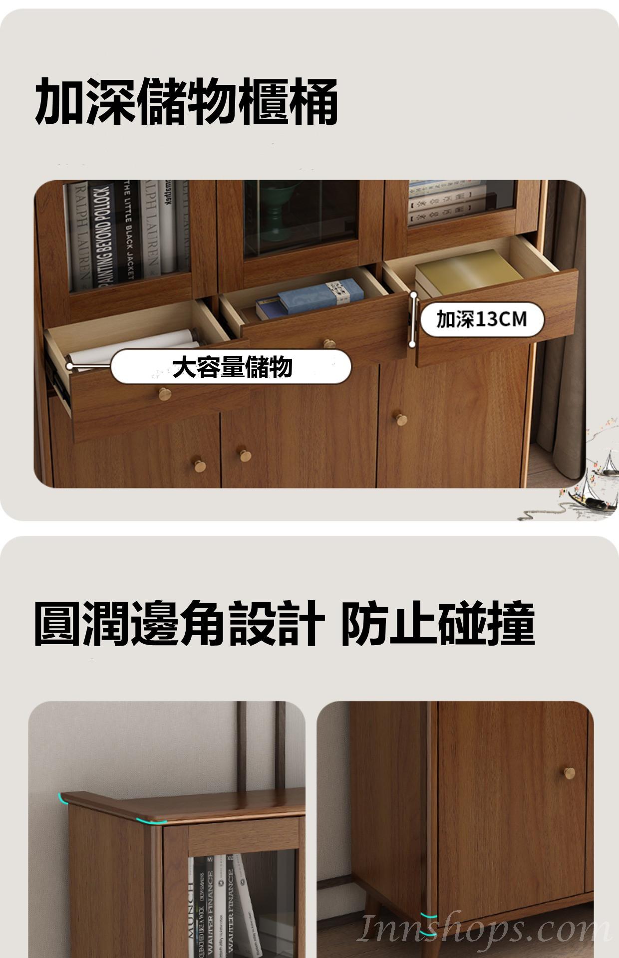 新中式書櫃 儲物櫃 展示櫃*單門/雙門/三門 (IS8587)