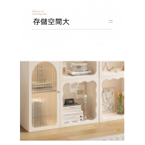 田園純白·象牙白系列玻璃展示櫃 餐邊櫃80cm（IS8579）