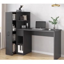 北歐現代簡約電腦桌書櫃一體書枱 書桌書架 125.5cm /145.5cm（IS7985）