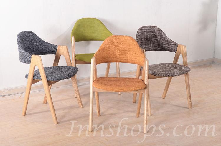 北歐實木椅子 水曲柳餐椅 咖啡椅 休閒椅48x44x80cm (IS0458)