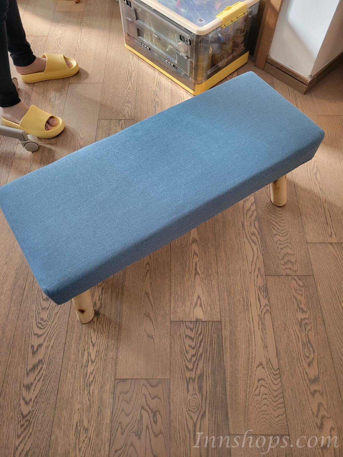 實木布藝換鞋凳梳妝凳床邊長椅子*84cm (IS7704)
