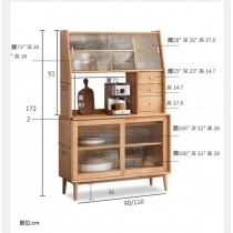 北歐實木紅橡木系列 餐邊櫃*75/90/110cm (IS8541)