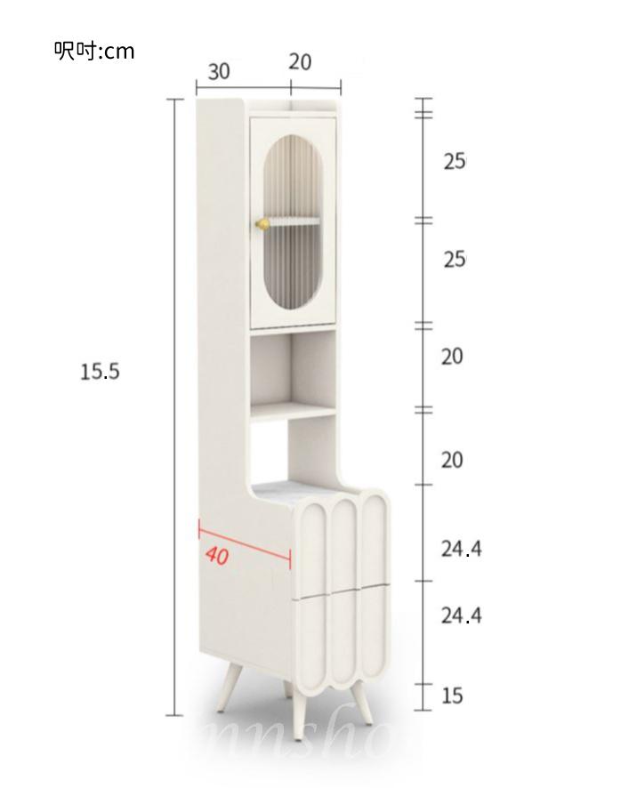 北歐岩板 高款 超窄 床頭櫃 儲物櫃 30/40 x40 x 155cm (IS8725)