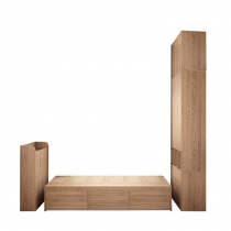 訂造傢俬北歐實木系列白橡木雙人床油壓床*可訂造呎吋(不包床褥)(IS6830)