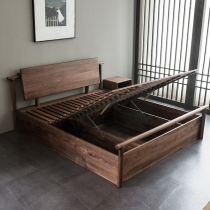 訂造傢俬北歐實木系列白橡木雙人床油壓床*可訂造呎吋(不包床褥)(IS6831)